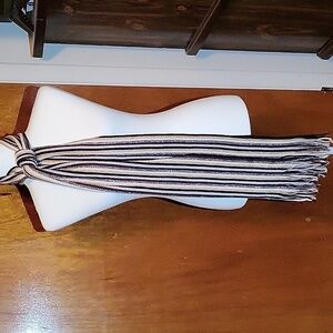 NWOT Cejan Silver Gold Black Brown Tan Stripped Womens Scarf
